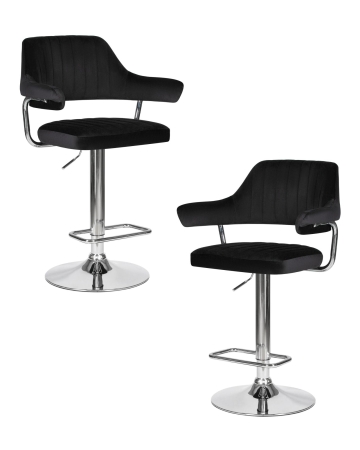 Набор 2 шт Стул барный CHARLY, черный велюр (MJ9-101)