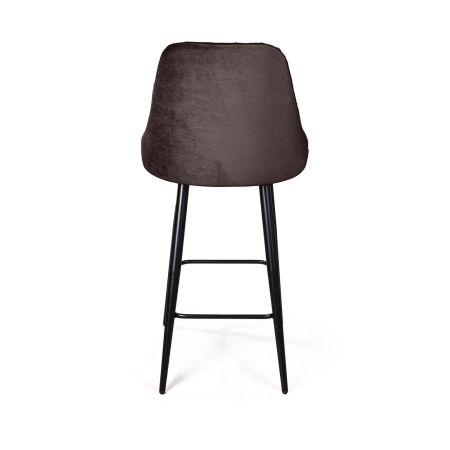 Стул полубарный Berg бархат антрацит, черный конус