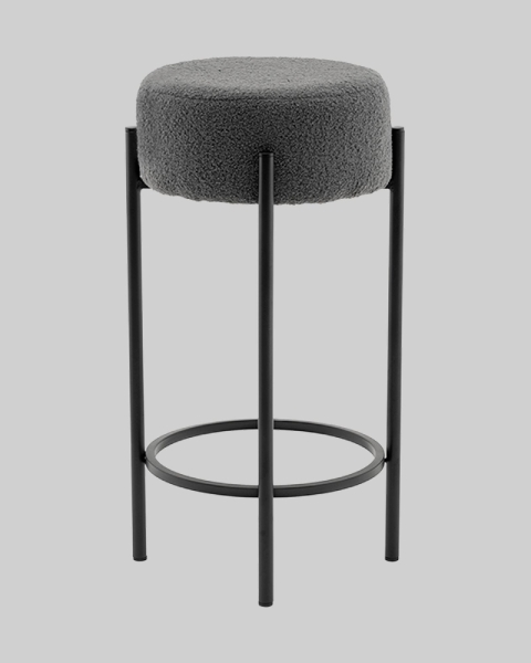 Стул барный Беккет букле темно-серый Стул барный Беккет букле темно-серый