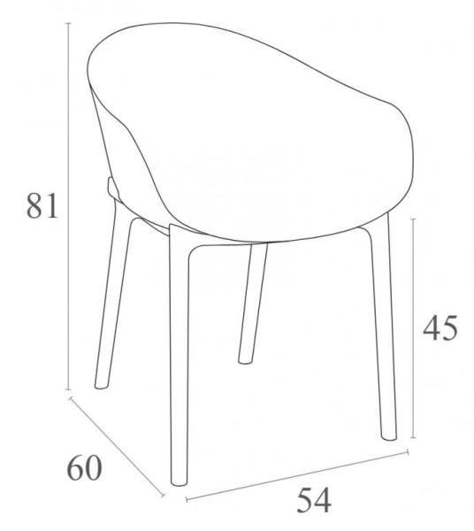 Кресло пластиковое Sky желтое