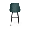 Стул полубарный Berg бархат зеленый, черный конус