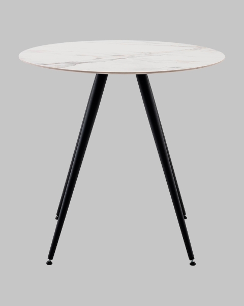 Стол Ники с круглой столешницей из керамики Ice Jade 800