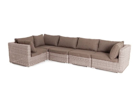 Трансформирующийся диван "Лунго" из искусственного ротанга, цвет бежевый