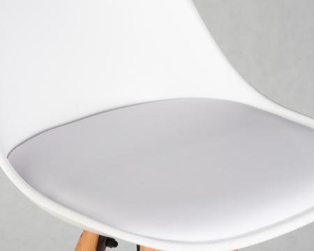 Набор 2 шт Стул полубарный RONNI, ножки светлый бук, белый (ZL-W-02)