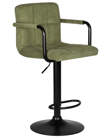 Набор 2 шт Стул барный KRUGER ARM BLACK, зеленый вельвет (LAR-E2041-7)