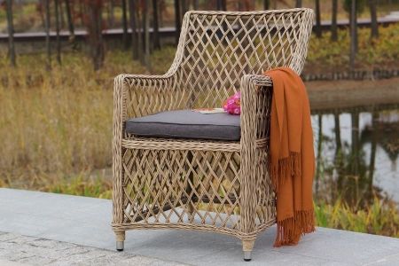 Обеденная группа "Латте" плетеная, цвет соломенный