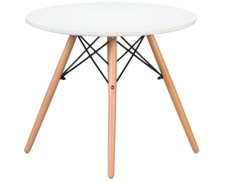 Стол журнальный SHELLEY белая столешница, ножки светлый бук