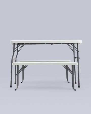 Комплект стола и двух скамеек Кейт белый