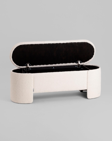 Банкетка Taks с местом для хранения букле белый