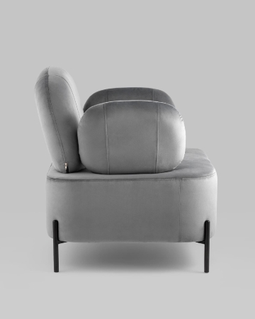 Кресло Кэнди с подлокотниками велюр серый