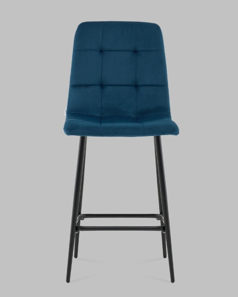 Стул полубарный Одди велюр синий Стул полубарный Одди велюр синий