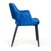 Стул с подлокотниками William бархат синий кобальт