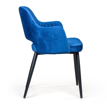 Стул с подлокотниками William бархат синий кобальт