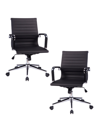 Набор 2 шт Офисное кресло для руководителей CLAYTON, черный