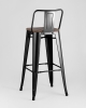 Стул барный TOLIX WOOD со спинкой черный глянцевый