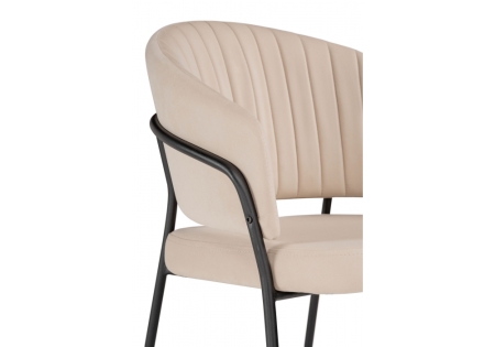 Стул на металлокаркасе Лео бежевый brandy light 2, черный