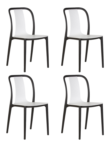 Набор 4 шт Стул обеденный ADAM, черный и белый