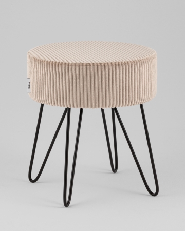 Пуф Спейси велюр рельефный бежевый