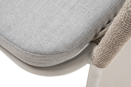 "Марсель" стул плетеный из роупа, каркас алюминий светло-серый (RAL7035) муар, роуп серый меланж круглый, ткань светло-серая "Марсель" стул плетеный из роупа, каркас алюминий светло-серый (RAL7035) муар, роуп серый меланж круглый, ткань светло-серая