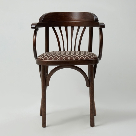 Деревянный стул Венский темный тон с мягким сиденьем из ткани