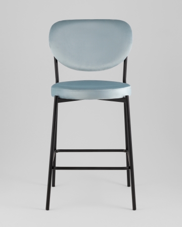 Стул полубарный Барбара NEW велюр серо-голубой NC