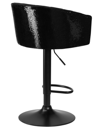 Стул барный DARCY черный SHINY, черный велюр с черно-золотыми пайетками