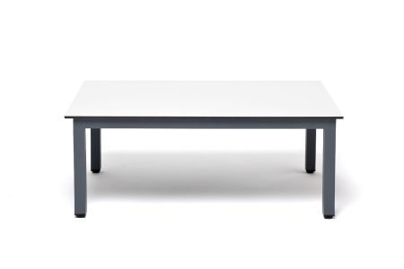 "Канны" журнальный столик из HPL 90х60, H40, каркас темно-серый (RAL 7024), столешницы "молочный"