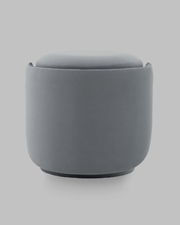 Пуф-трансформер Таунсвилл вращающийся с ящиком велюр серый