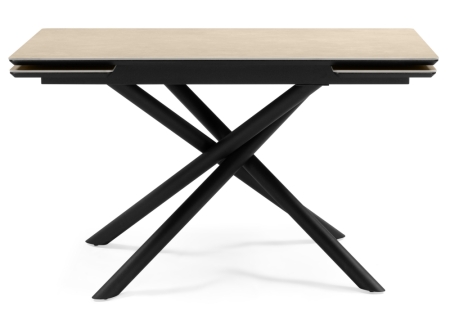 Керамический стол Мэриан 120(180)х80 okara light yellow, черный