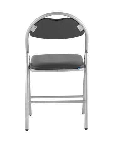 Стул складной Hagen экокожа серый каркас металлик