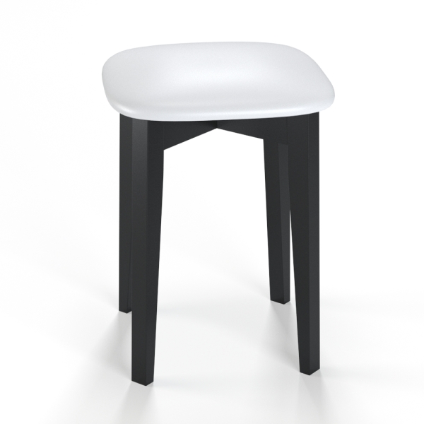 Табурет-1 экокожа белая/черный
