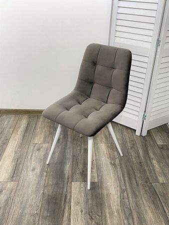 Стул CHILLI-Q графит #14 велюр, белый каркас