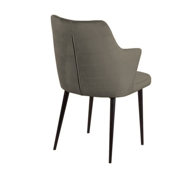 Стул с подлокотниками Hunt, бархат, черный конус