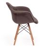 Кресло Secret De Maison CINDY SOFT EAMES (mod. 101) дерево береза, металл, мягкое сиденье, ткань, 61х60х80 см, серый (HLR 24), натуральный