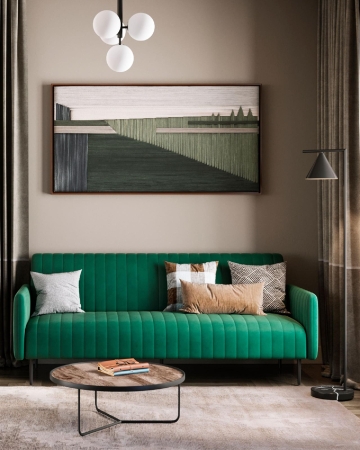 Диван прямой Дрезден велюр зелёный Диван прямой Дрезден велюр зелёный