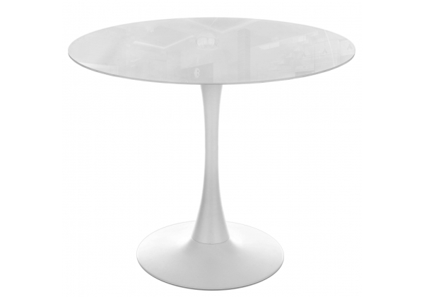 Стеклянный стол Tulip 90x74 белое стекло