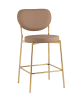 Стул полубарный Барбара NEW экокожа бежевая, золотые ножки 2 шт.