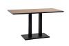 "Каффе" обеденный стол из HPL 140х70 см, цвет "дуб", подстолье двойное черное