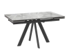 Стол с керамическим покрытием Джейтон-140 светло-серый, черный 140(30+30)х85