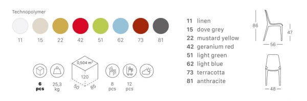 Стул пластиковый Scab Design Ginevra тортора Стул пластиковый Scab Design Ginevra тортора
