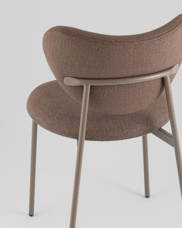 Стул Rina велюр коричневый, каркас бежево-серый