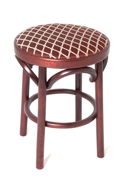 Деревянный табурет Венский махагон с мягким сиденьем из ткани Деревянный табурет Венский махагон с мягким сиденьем из ткани