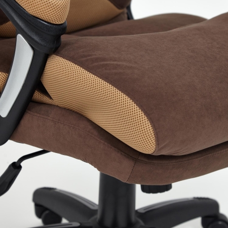 Кресло DUKE флок и ткань, коричневый и бронза