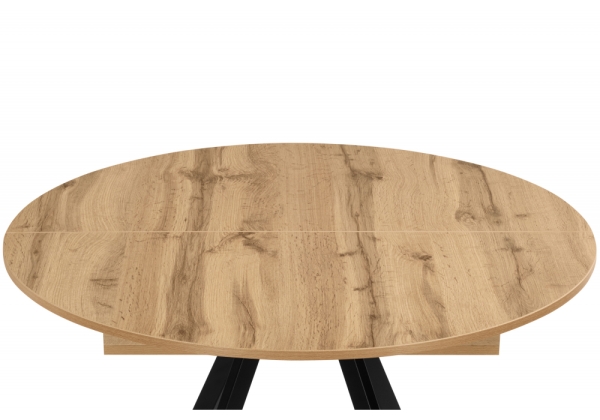 Стол деревянный Карпер 90(120) дуб вотан, черный матовый