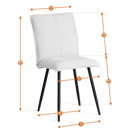 Стул обеденный Sweet синий, велюр и металл, мягкое сиденье, без подлокотников