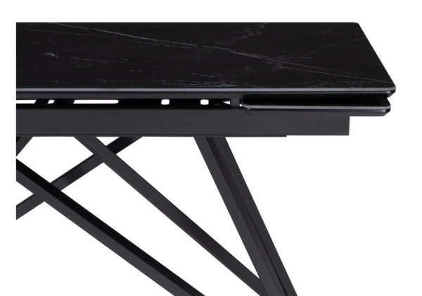 Керамический стол Вилсон 140(200)х80 черный мрамор, черный