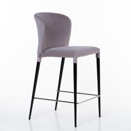 Полубарный стул Albert, бархат серый