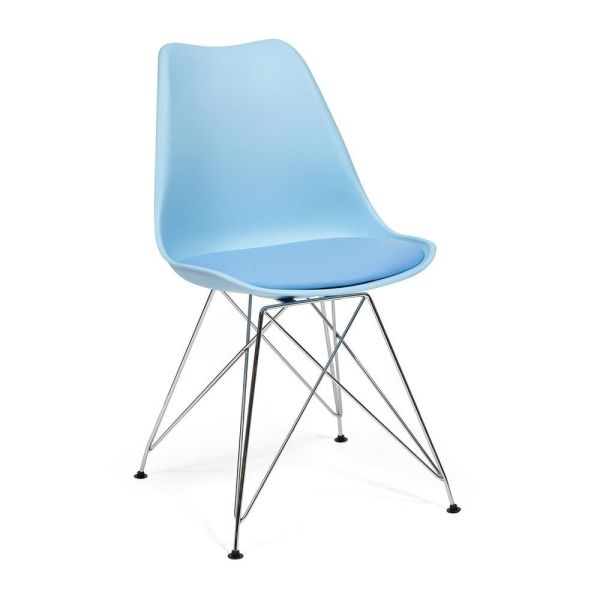 Стул TULIP IRON CHAIR (mod.EC-123) металл и пластик, 54.5*48*83.5 см, голубой