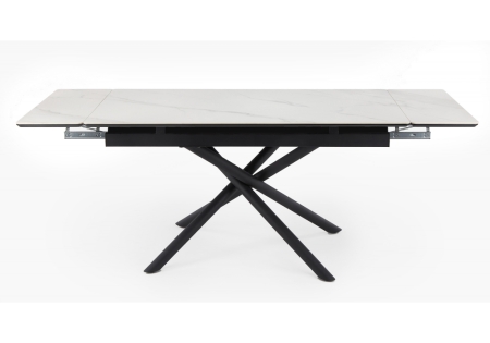 Керамический стол Мэриан 140(200)х80 snow alpin white, черный