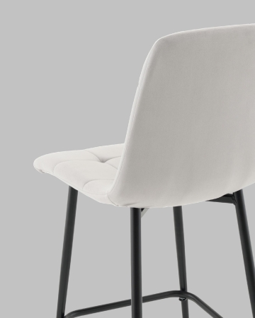 Стул полубарный Одди велюр светло-серый